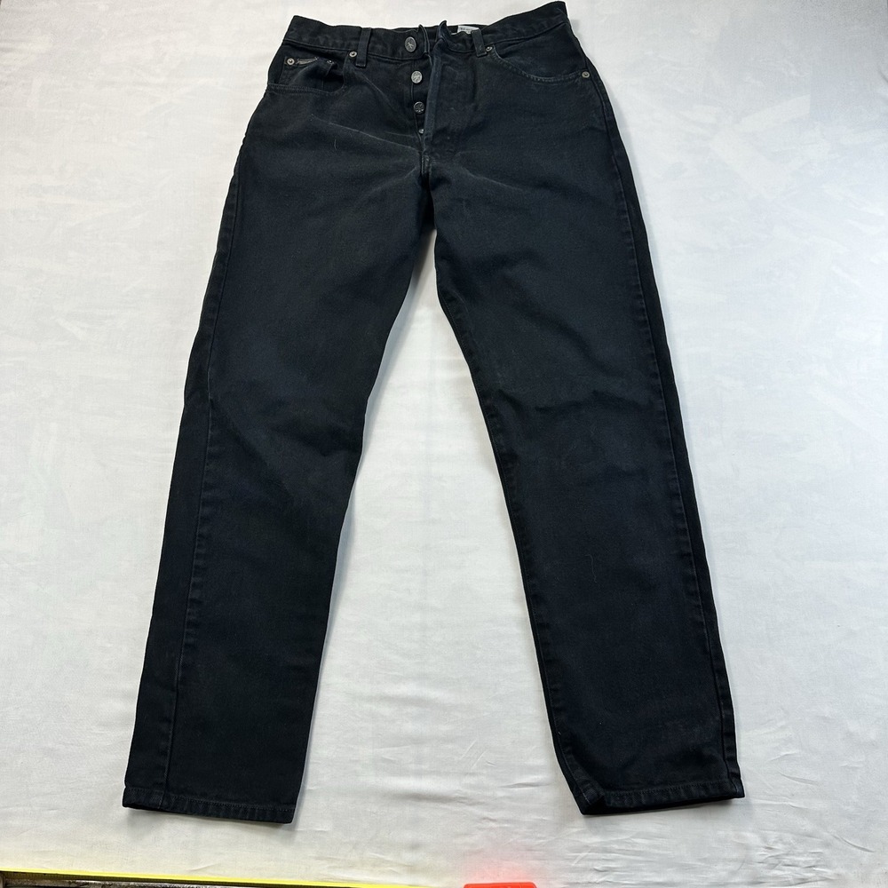 Calvin Klein Jeans Easy Fit Women's Black High Rise Button Fly Jeans Size 7